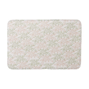 Tapis De Bain Motif Vintage de feuille vert rose rétro