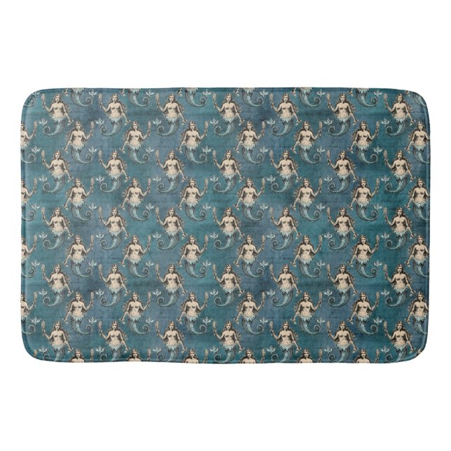 Tapis De Bain Motif vintage de sirène (Devant)