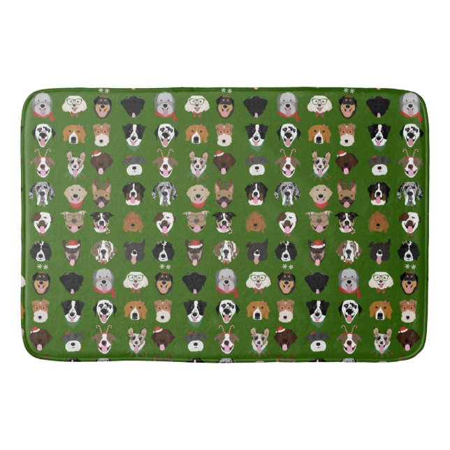 Tapis De Bain Motif visage chien de Noël (Devant)