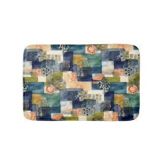 Tapis De Bain motifs carrés Abstraits