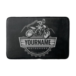 Tapis De Bain Motocross personnalisée Rider Dirt Bike Hill Raci