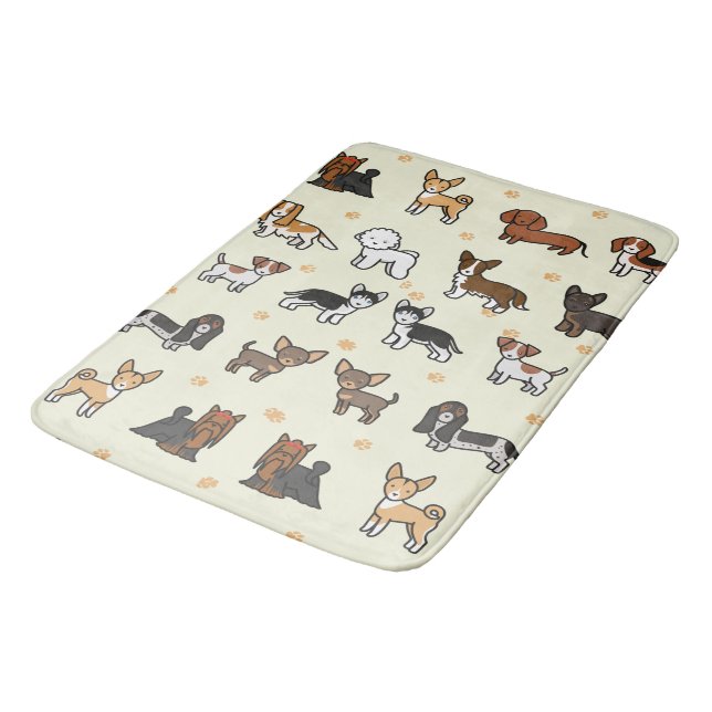 Tapis De Bain Mousse De Mémoire Douce, Chiens (Angle)