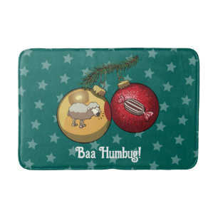 Tapis De Bain Mouton drôle de Noël Candy Baa Humbug Dessin Animé