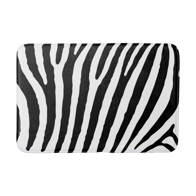 Tapis de bain moyen fait sur commande de zèbre (Devant)
