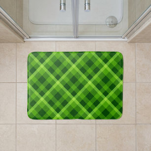 Tapis de bain moyen vert plaid arbre magnifique