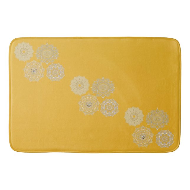 Tapis De Bain Mustard et Mandalas (Devant)