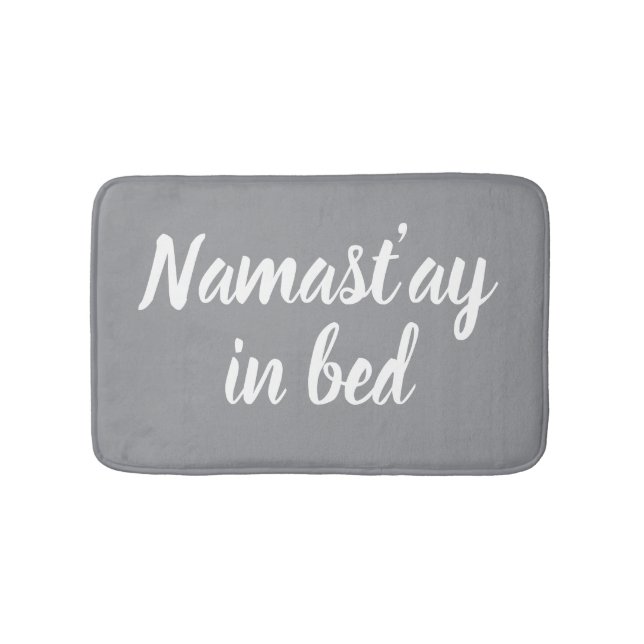 Tapis De Bain Namastay in bed funny light grey designer (Devant)