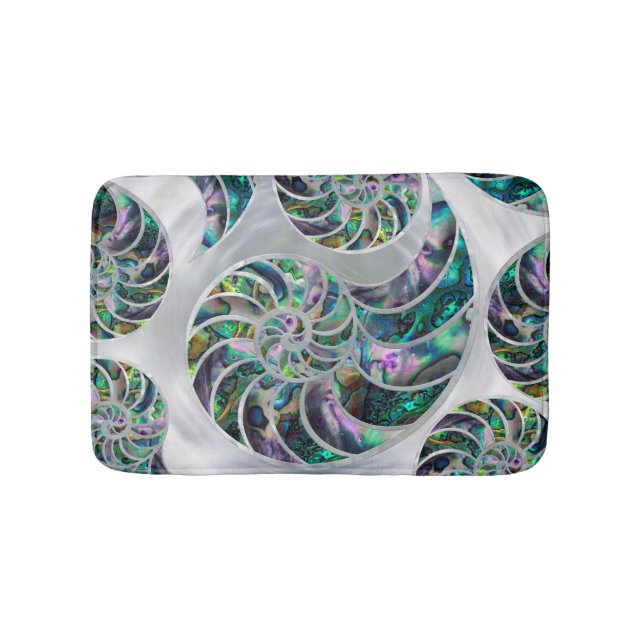 Tapis De Bain Nautilus Shell Abalone et Pearl (Devant)