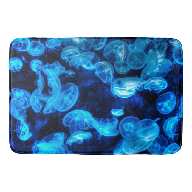 Tapis De Bain Nautique Blue Jellyfish Marine Life (Devant)