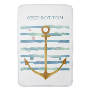 TAPIS DE BAIN NAVIRES EN COULEUR D'EAU ANCRE ART VACANCES NAVIRE