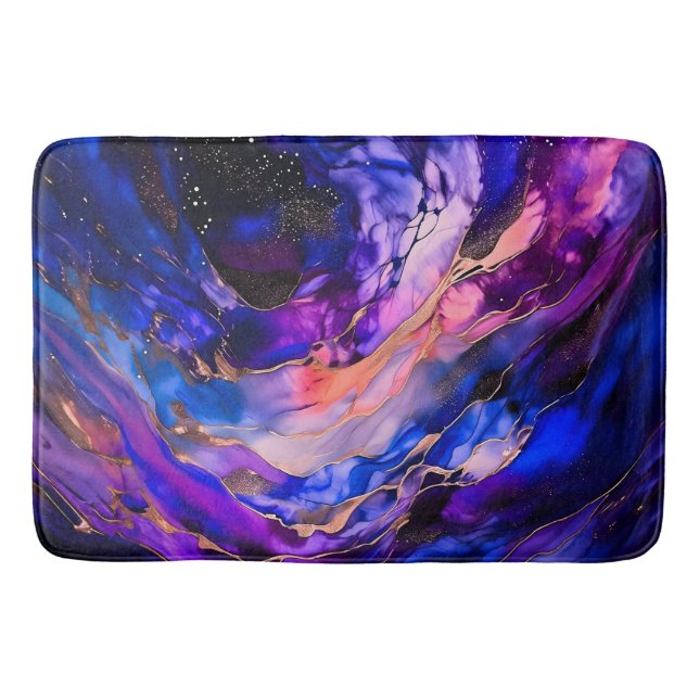 Tapis De Bain Nebula de l'espace violet dans l'encre d'alcool (Devant)