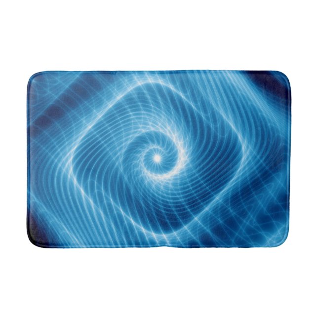 Tapis De Bain Nebula de spirale cosmique bleu et blanc (Devant)