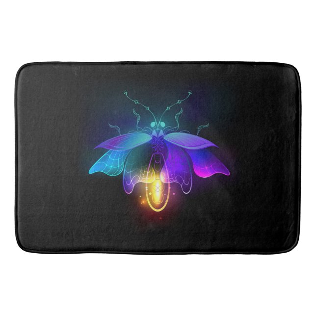 Tapis De Bain Neon Firefly sur noir (Devant)