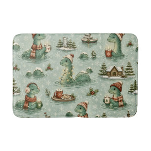Tapis De Bain Nessie de Noël Monstre du Loch Ness Confortable Cr