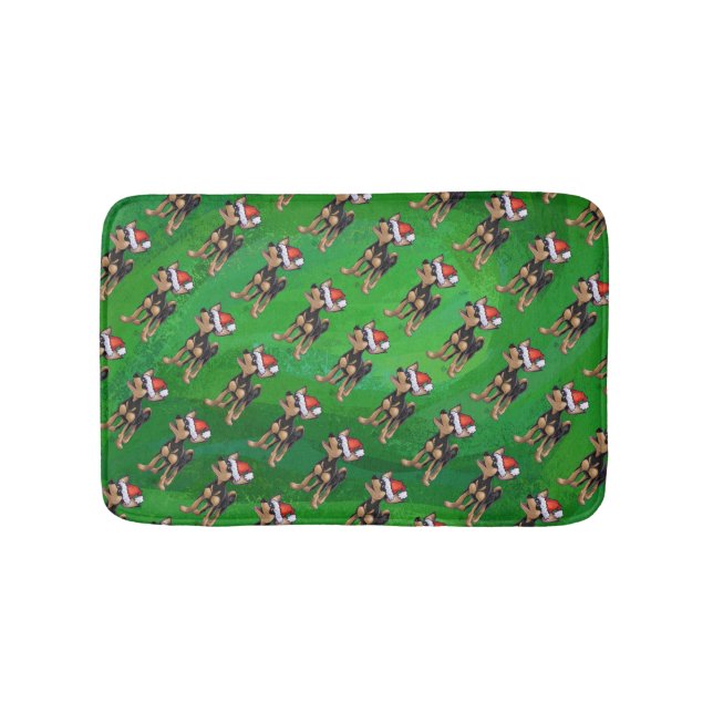 Tapis De Bain Noël Chihuahua sur vert (Devant)