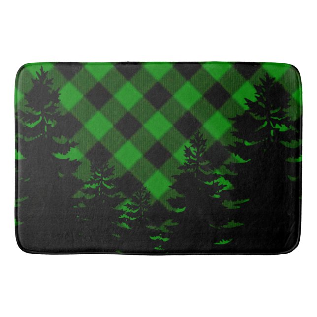 Tapis De Bain Noël classique vert Plaid Christmas evergreens (Devant)