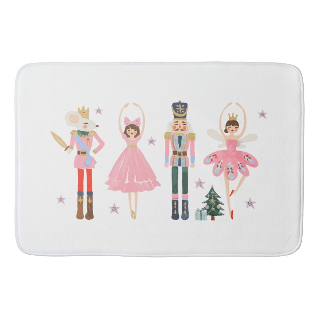 Tapis De Bain Noël de Noël de Noël de Noël rose (Devant)