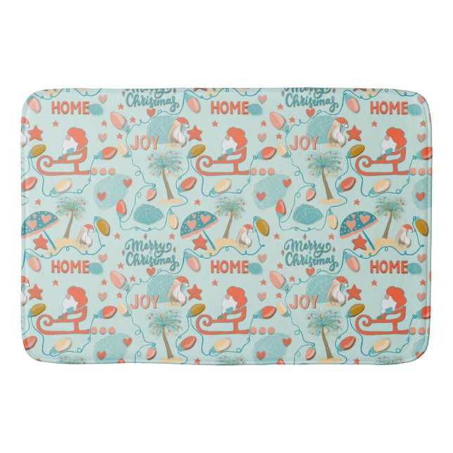Tapis De Bain Noël de plage, Noël en Floride (Devant)