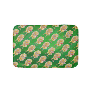 Tapis De Bain Noël Du Poulet Sur Vert