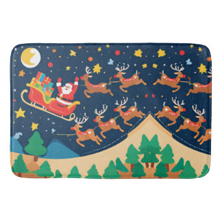 Tapis De Bain Noël Père Noël Reindeer Arrive En Ville