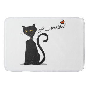 Tapis De Bain Noir Cat Meow