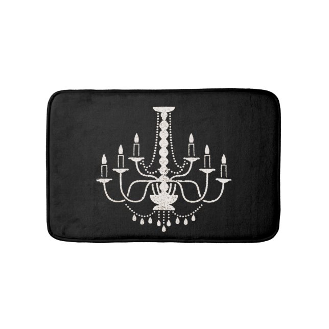 Tapis de bain noir de lustre (Devant)