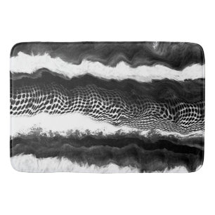 Tapis De Bain Noir et blanc Abstrait Illusion Art moderne