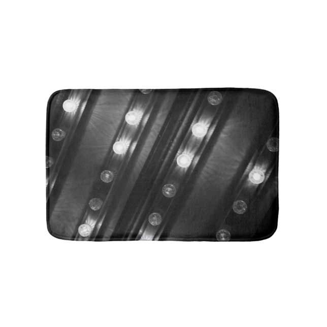 Tapis De Bain Noir et blanc Twinkles lumières Bath Mat (Devant)