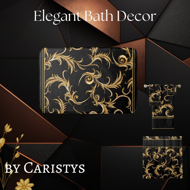 Tapis De Bain Noir et or (Créateur téléchargé)