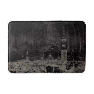 Tapis De Bain Noir et Taupe en survol Skyline Venise Italie