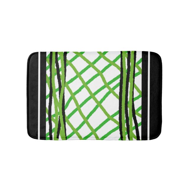 Tapis de bain noir et vert (Devant)