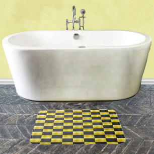 Tapis De Bain Noir-IV-Panneau-Doré