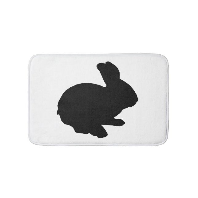 Tapis De Bain Noir Silhouette Lapin Rabbit Mat (Devant)