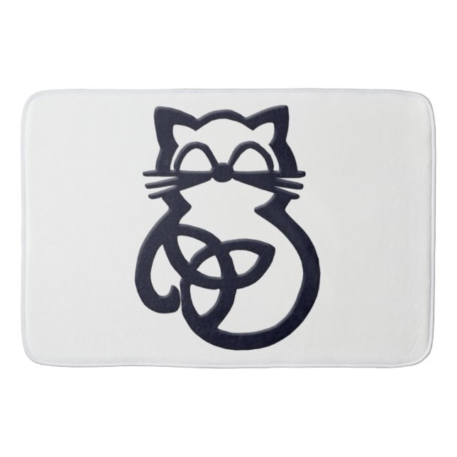 Tapis De Bain Noir Trinity Knot Celtic Chat Bain Mat (Devant)