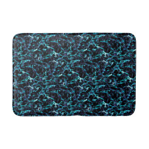 Tapis De Bain Noir violet & Choc électrique Aqua bleu
