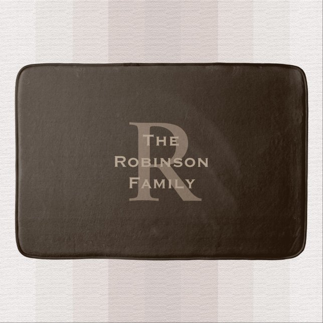 Tapis De Bain Nom Brown et Tan Monogrammé (Créateur téléchargé)