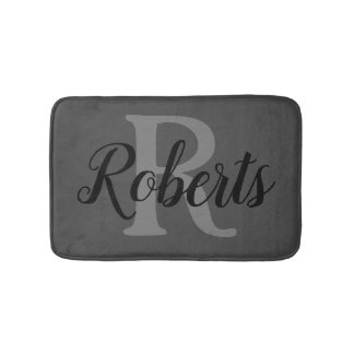 Tapis De Bain Nom de famille élégant Monogramme
