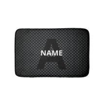 Nom du monogramme personnalisé Texture noire et bl