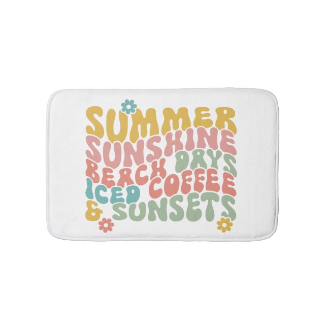 Tapis De Bain Nom du monogramme rose d'été Super (Devant)