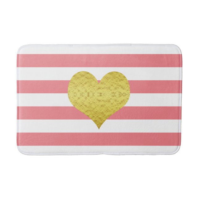 Tapis De Bain Nom du Motif Moderne Pink Stripes (Devant)