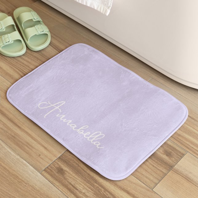 Tapis De Bain Nom élégant Purple Lavender (Créateur téléchargé)