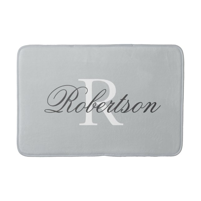 Tapis De Bain Nom gris monogramme de bain mat | petit moyen gran (Devant)