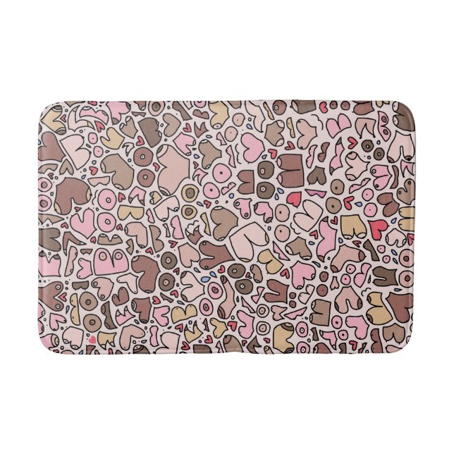 Tapis De Bain Nom humour neutre motif mammaire (Devant)