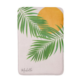Tapis De Bain Nom minimaliste Rétro Tropical Coucher de soleil F