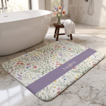 Nom Monogramme Floral Fleur Sauvage Bohème Lavande