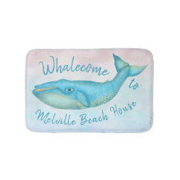 Tapis De Bain Nom nautique de Whalecome | de baleine bleue de