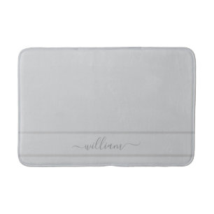 Tapis De Bain Nom personnalisé gris clair