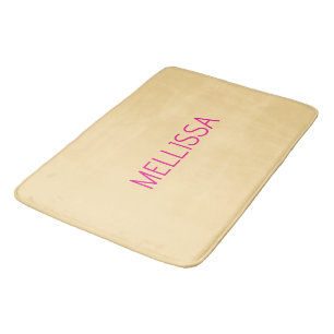 Tapis De Bain Nom personnalisé minimaliste crème