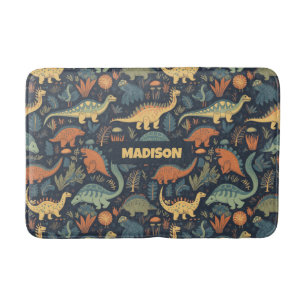 Tapis De Bain Nom personnalisé Motif Dinosaur