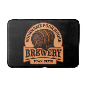 Tapis De Bain NOM PERSONNALISÉ Old Oak Barrel Beer Keg Brasserie